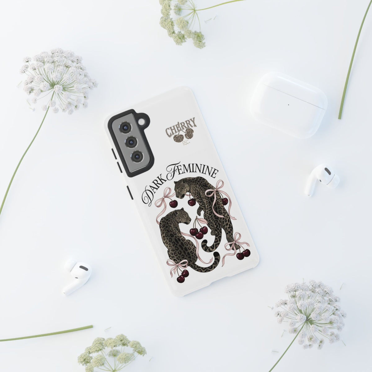Dark Feminine Cherry Leopard Phone Case