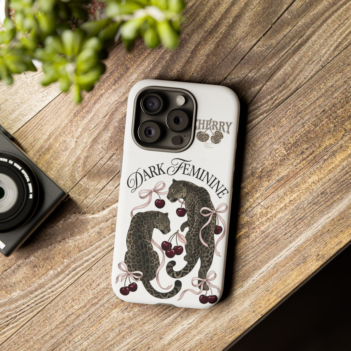 Dark Feminine Cherry Leopard Phone Case