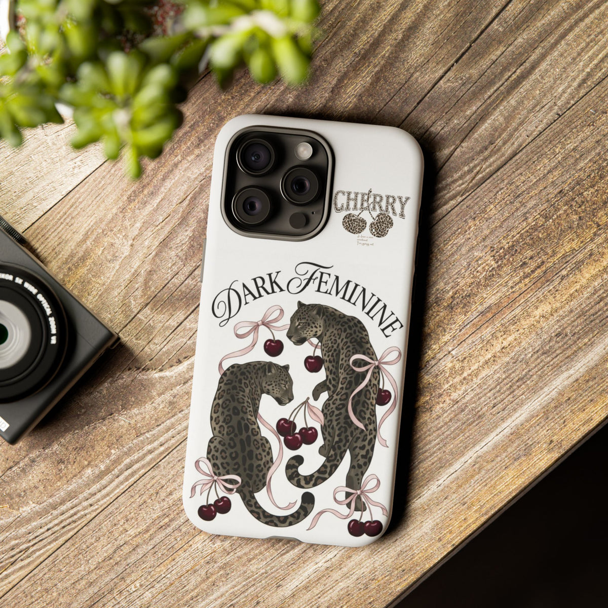 Dark Feminine Cherry Leopard Phone Case