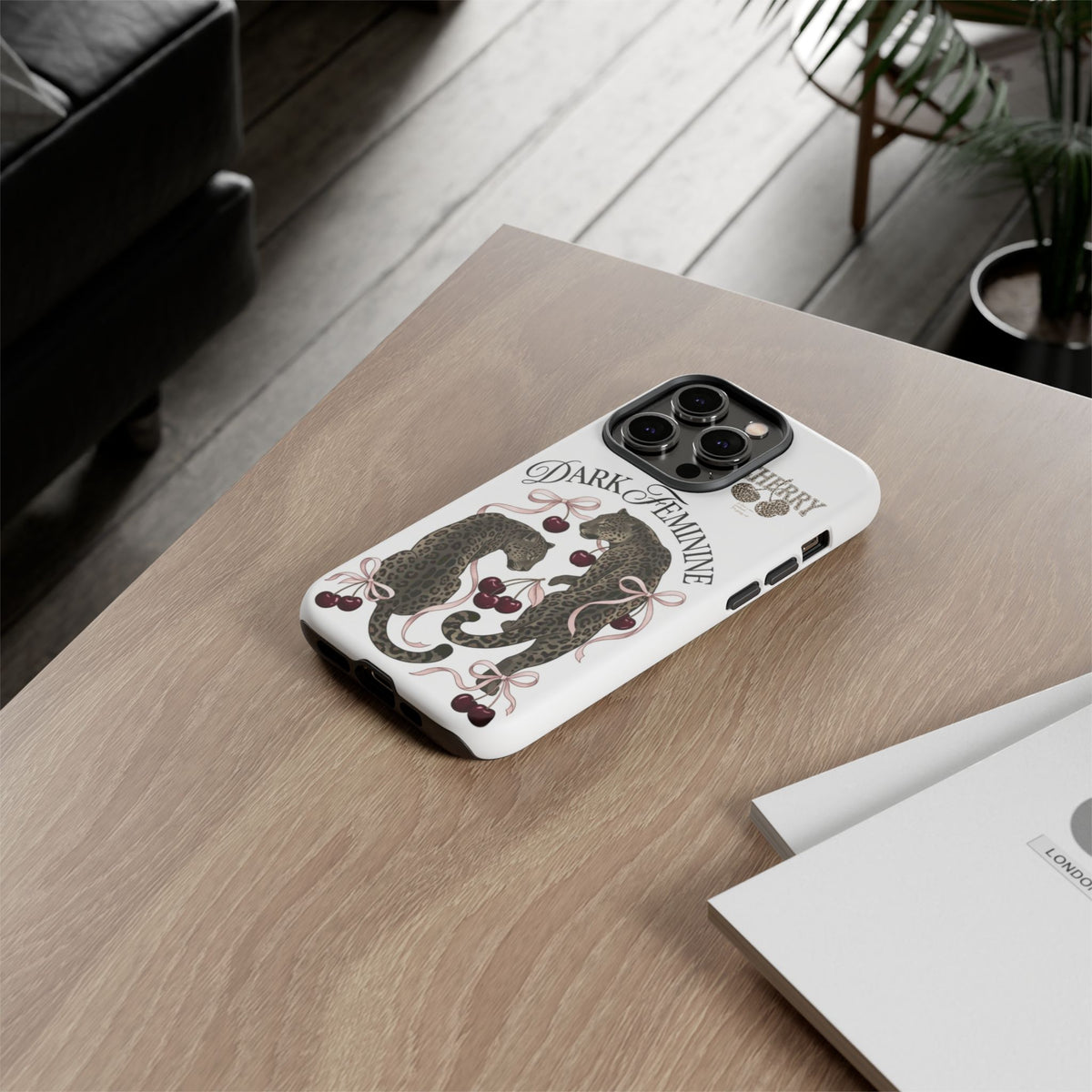 Dark Feminine Cherry Leopard Phone Case