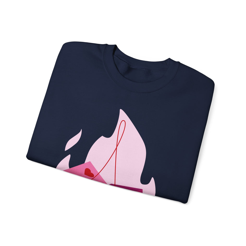 Moonlit Roses Crewneck Sweatshirt — Mystic Night Cat Floral Design