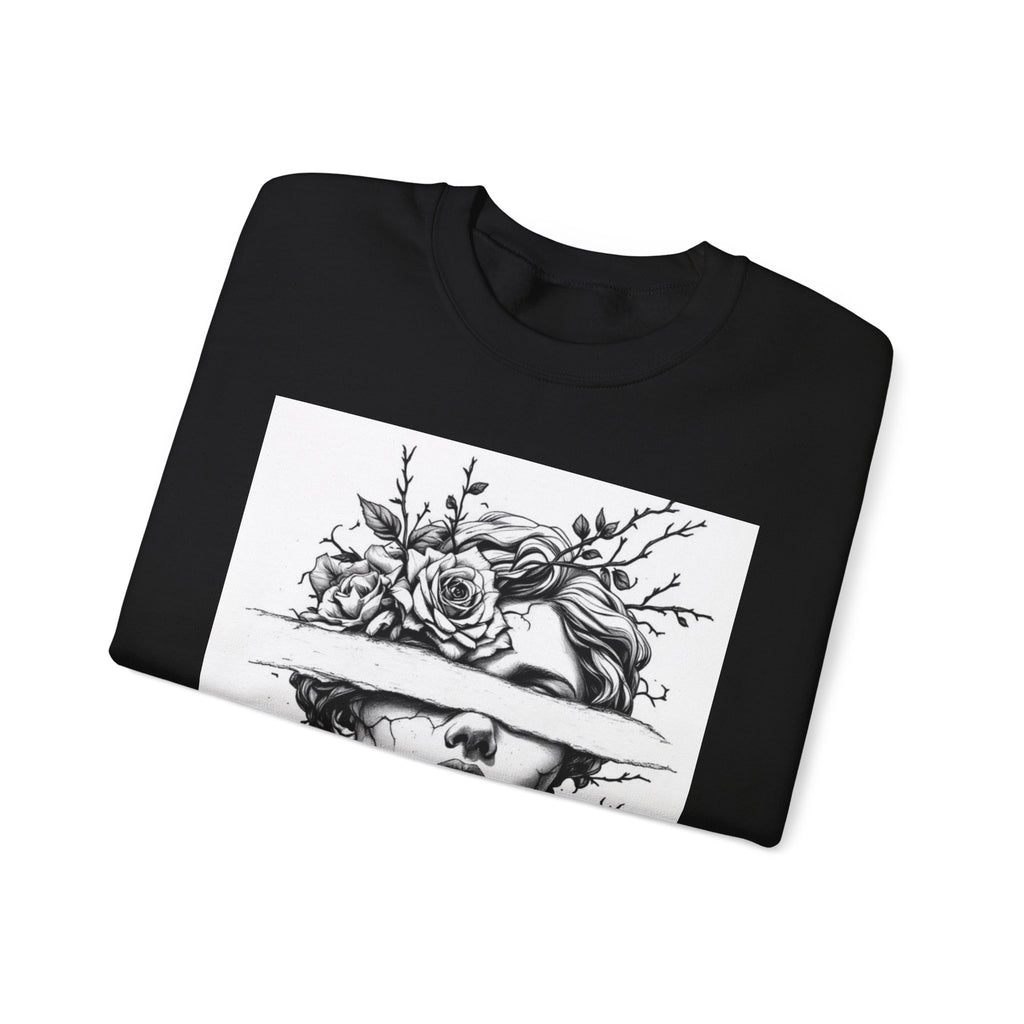 Bohemian Moon Goddess Sweatshirt — Floral Butterfly Back-View Graphic
