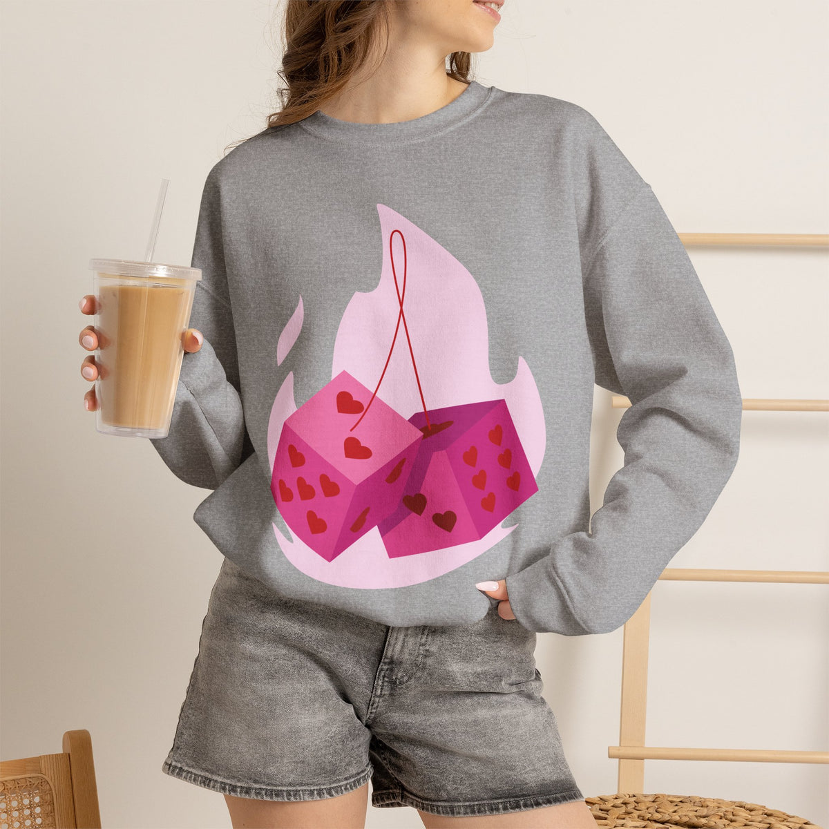 Moonlit Roses Crewneck Sweatshirt — Mystic Night Cat Floral Design