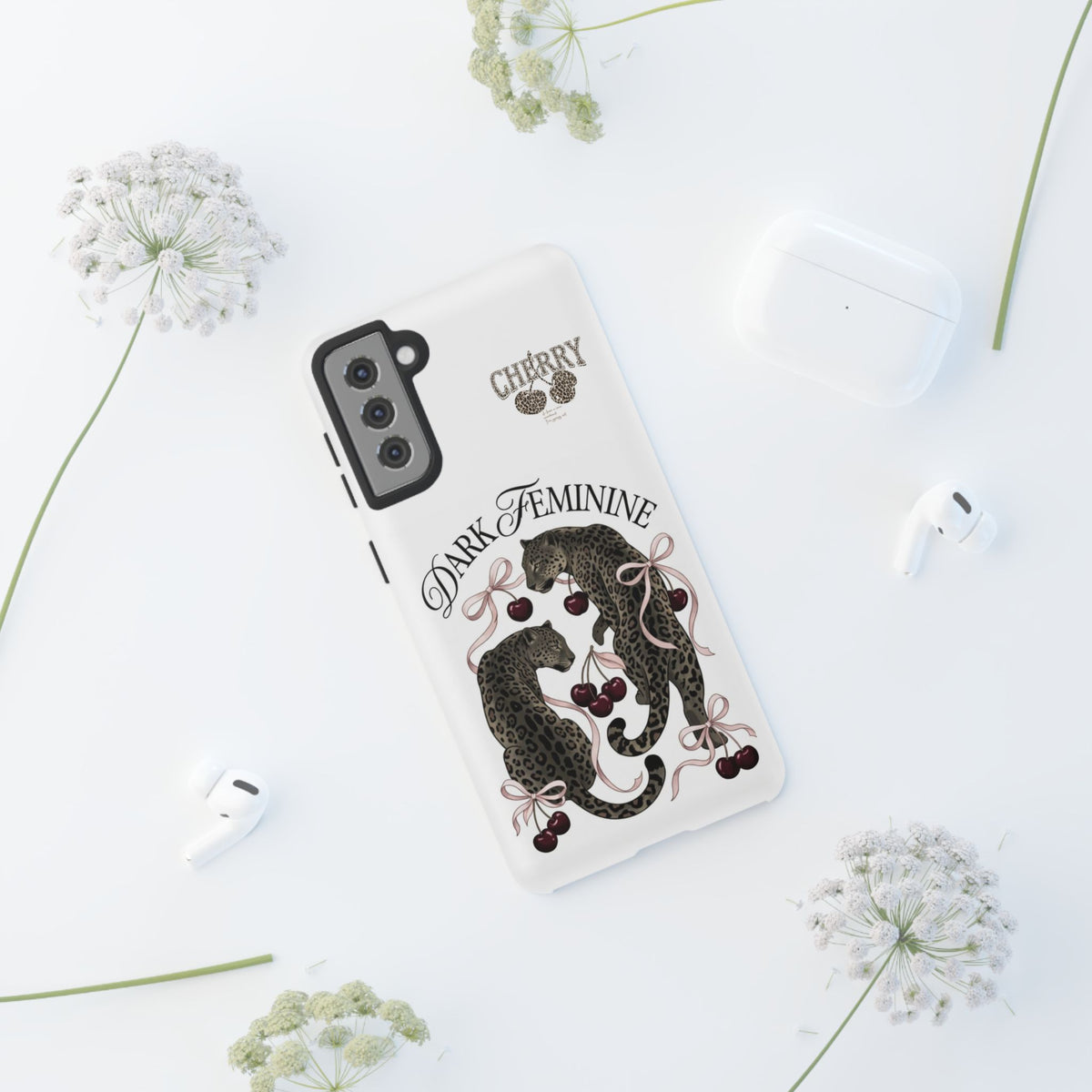 Dark Feminine Cherry Leopard Phone Case