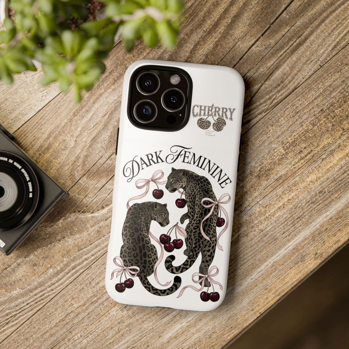 Dark Feminine Cherry Leopard Phone Case