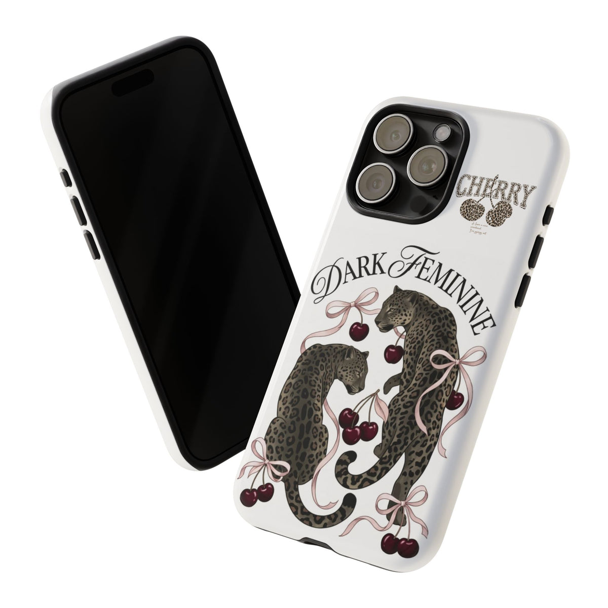Dark Feminine Cherry Leopard Phone Case