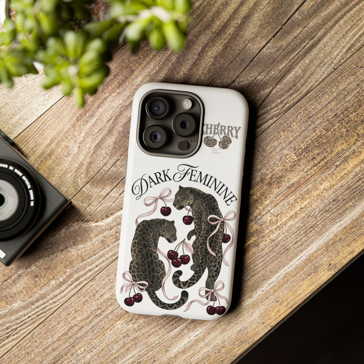 Dark Feminine Cherry Leopard Phone Case