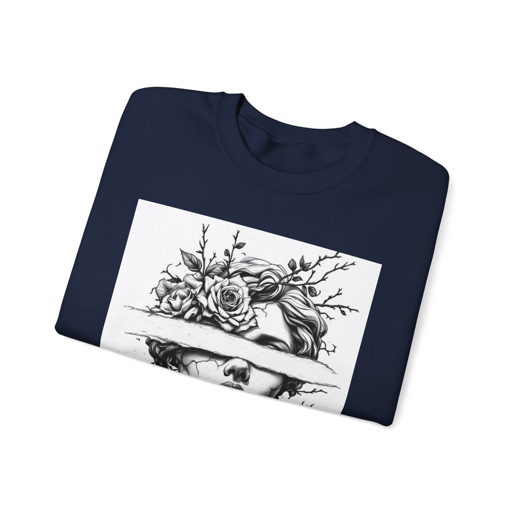 Bohemian Moon Goddess Sweatshirt — Floral Butterfly Back-View Graphic
