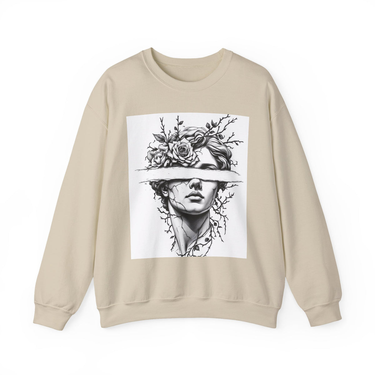 Bohemian Moon Goddess Sweatshirt — Floral Butterfly Back-View Graphic