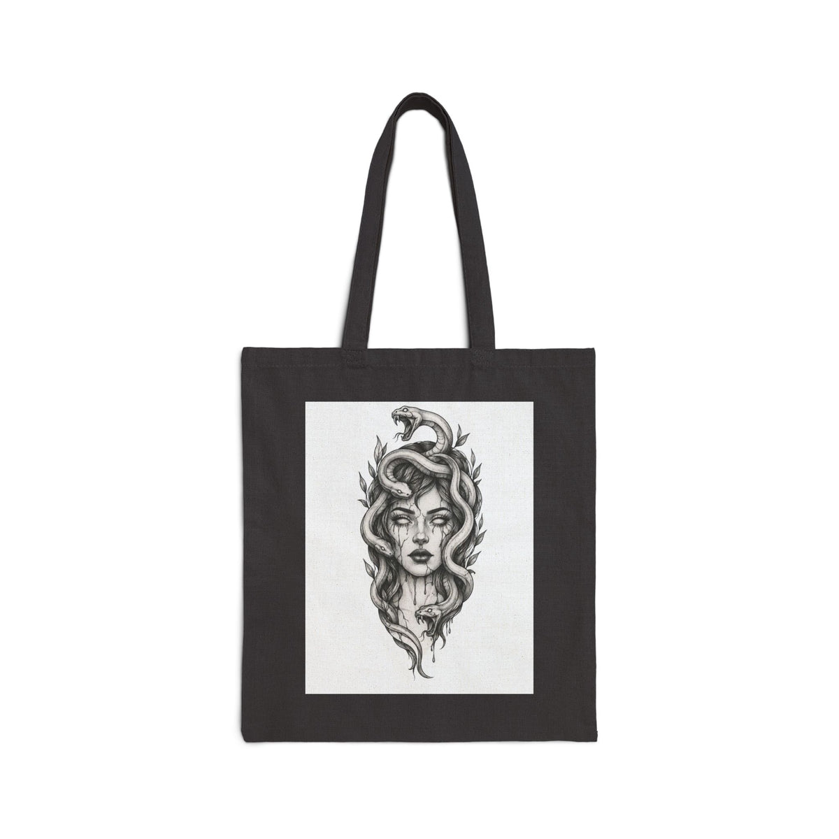Canvas Tote Bag — Boho Floral Woman Illustration Tote