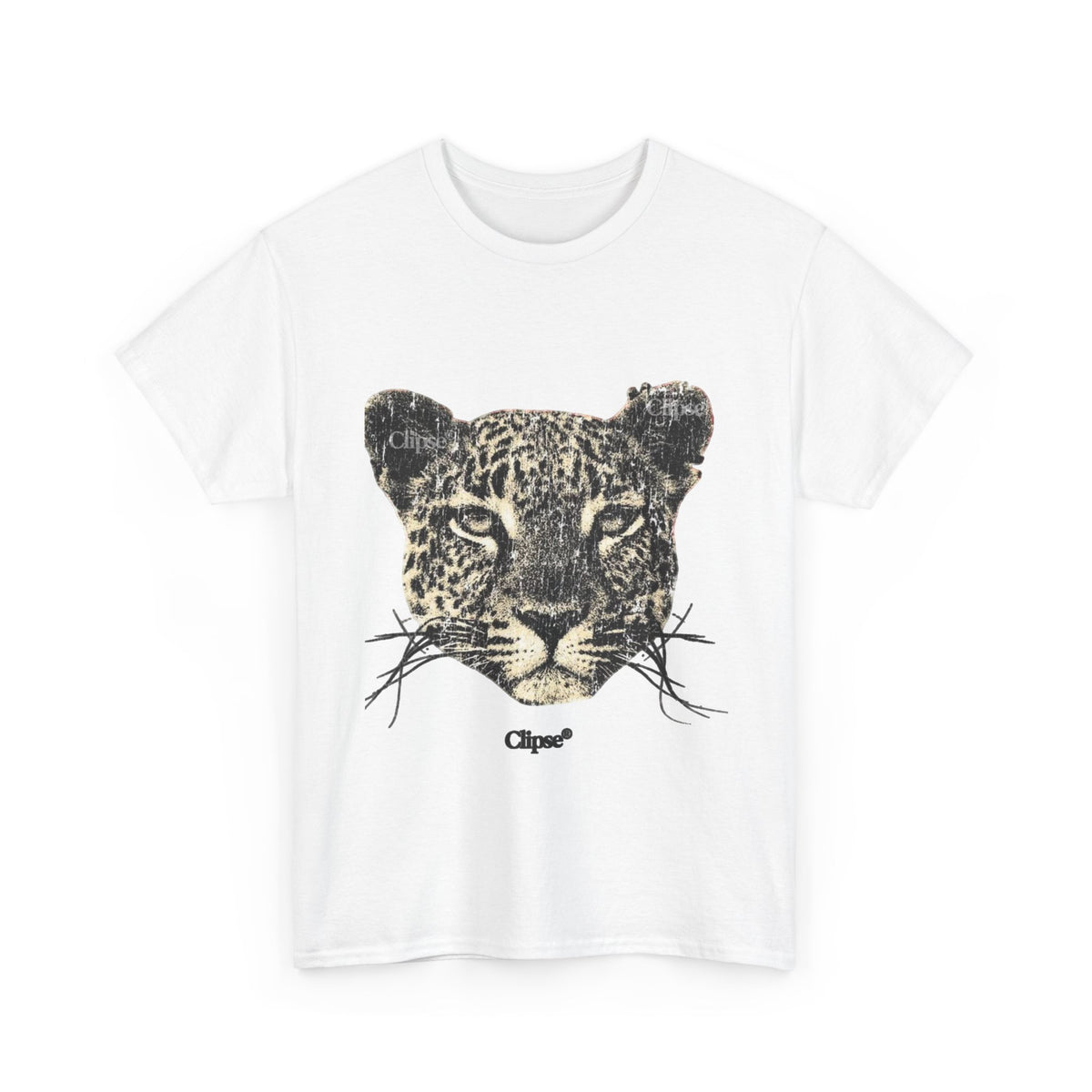 Leopard Face Graphic Tee — Vintage Animal Print T-Shirt
