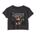 Sinner Angel Crop Top — Gothic Winged Angel Festival Tee