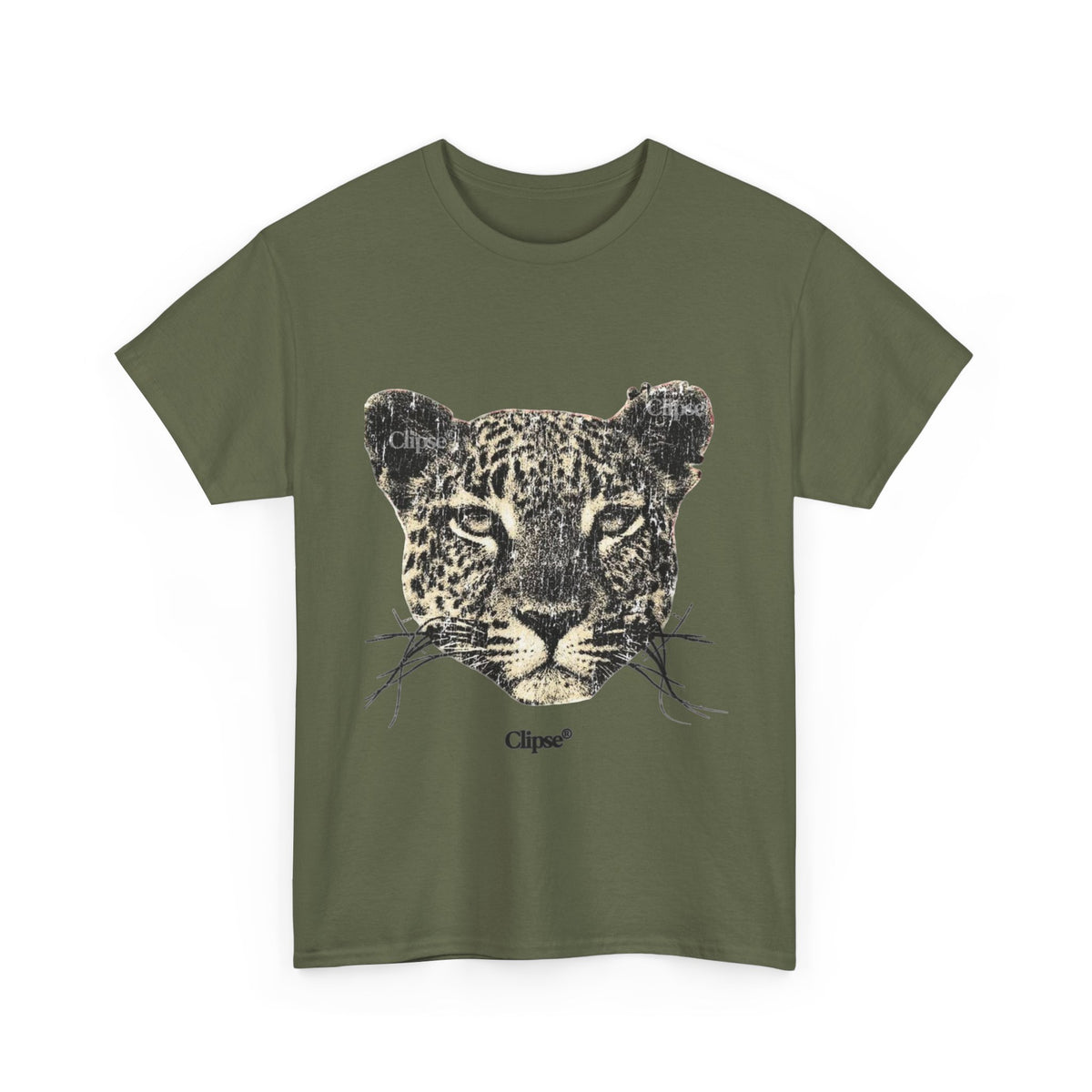 Leopard Face Graphic Tee — Vintage Animal Print T-Shirt