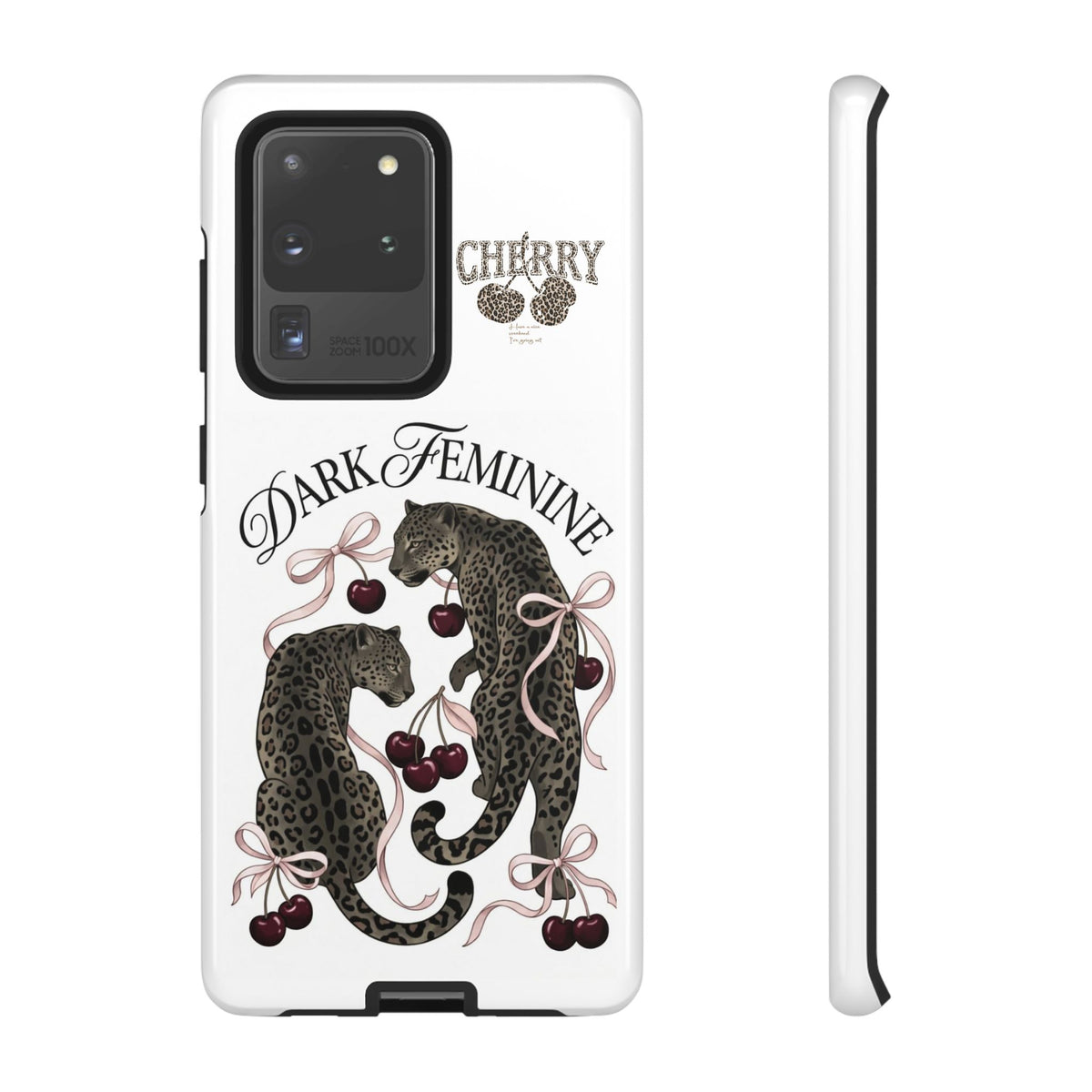 Dark Feminine Cherry Leopard Phone Case
