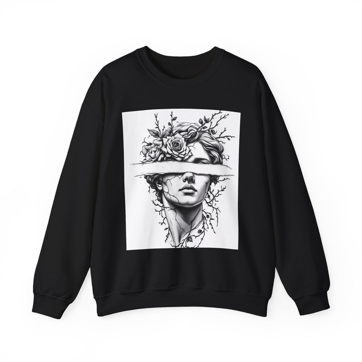 Bohemian Moon Goddess Sweatshirt — Floral Butterfly Back-View Graphic