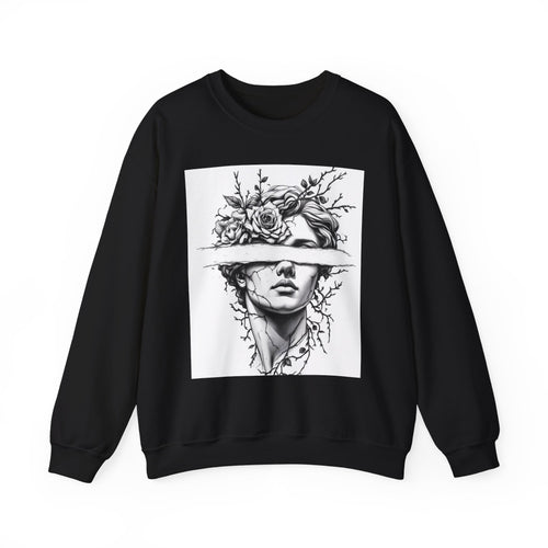 Bohemian Moon Goddess Sweatshirt — Floral Butterfly Back-View Graphic