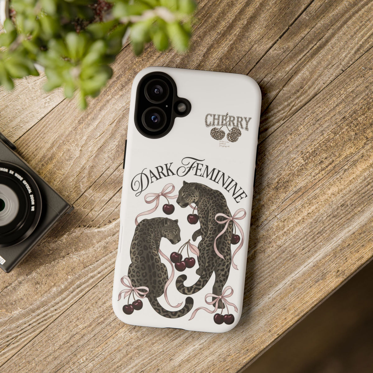 Dark Feminine Cherry Leopard Phone Case