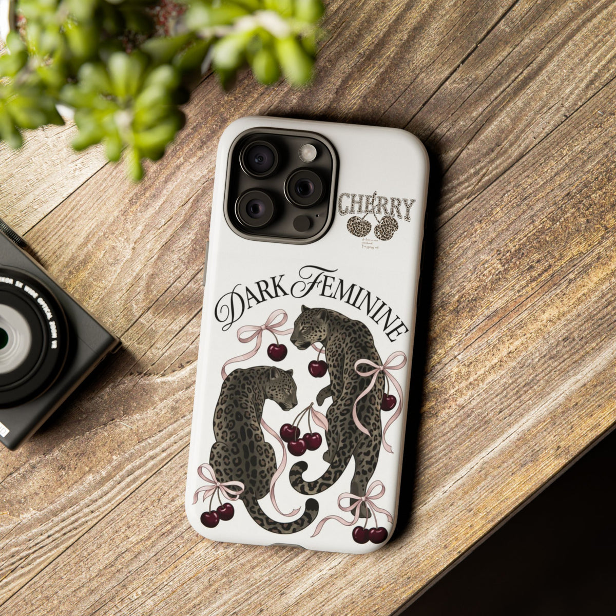 Dark Feminine Cherry Leopard Phone Case