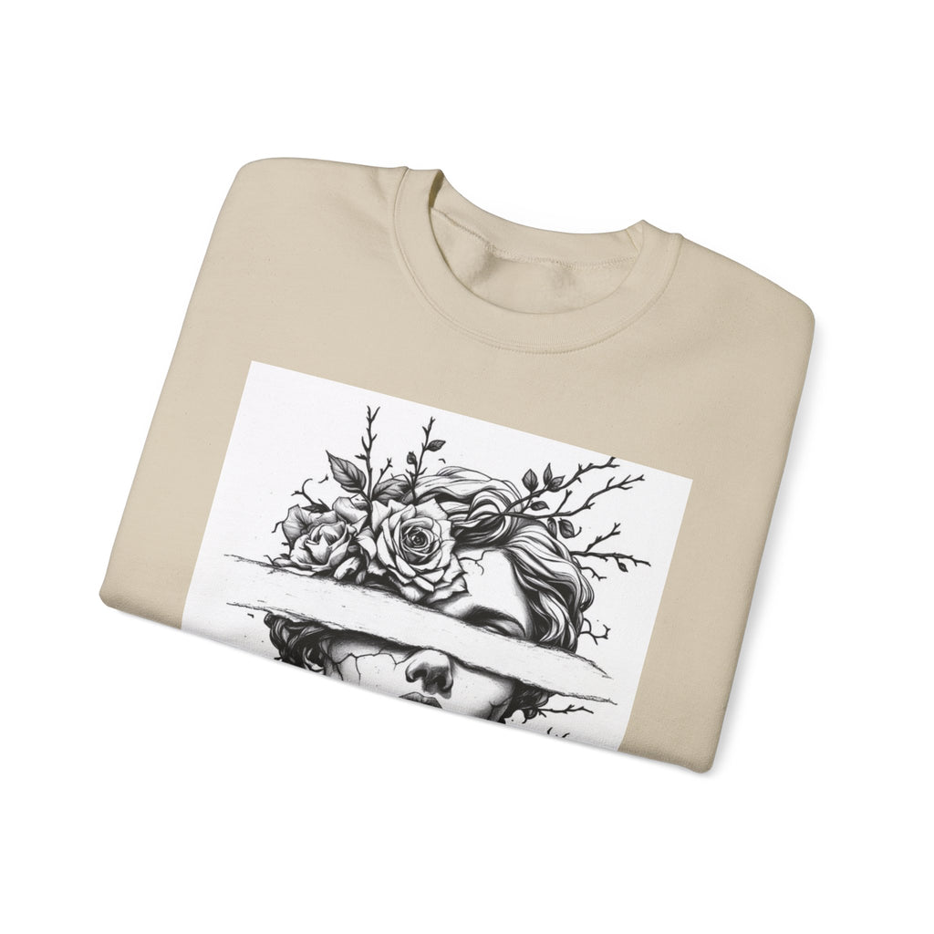 Bohemian Moon Goddess Sweatshirt — Floral Butterfly Back-View Graphic