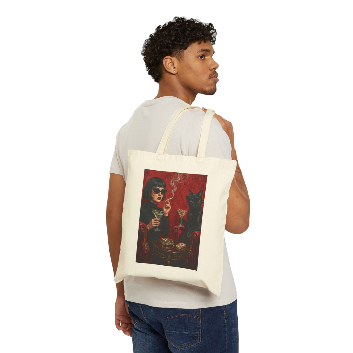 Vintage Picnic Floral Tote Bag - 'Let's Fresh Picked' Canvas Market Tote