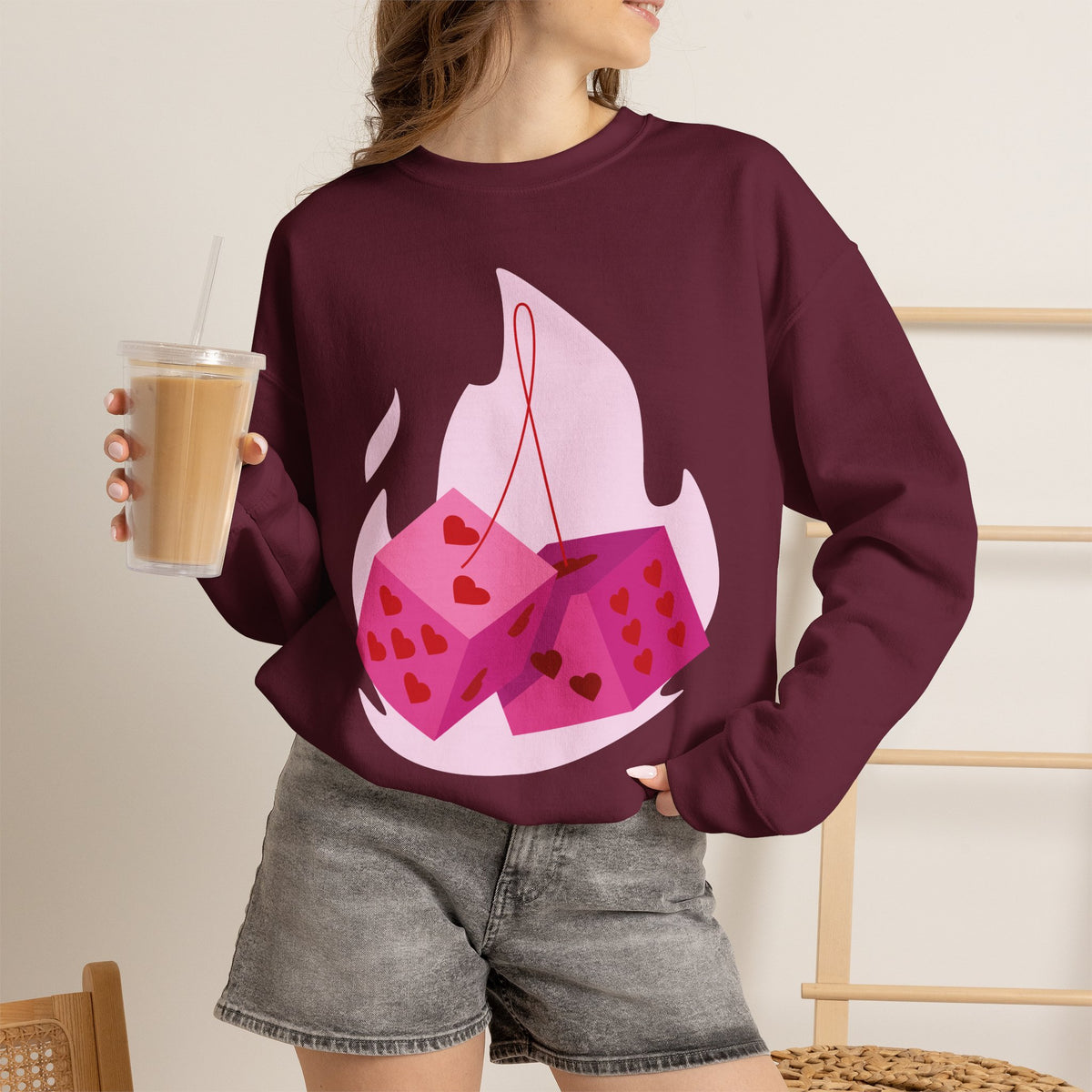 Moonlit Roses Crewneck Sweatshirt — Mystic Night Cat Floral Design