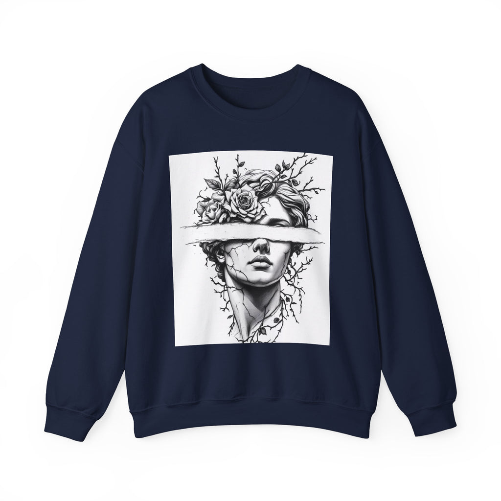 Bohemian Moon Goddess Sweatshirt — Floral Butterfly Back-View Graphic
