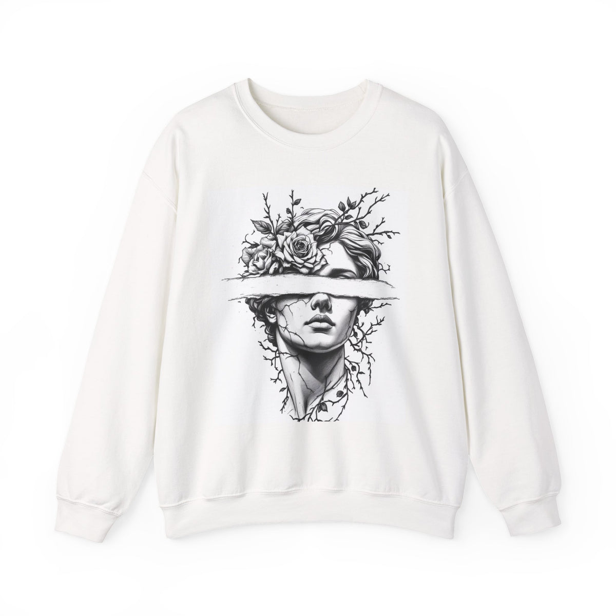 Bohemian Moon Goddess Sweatshirt — Floral Butterfly Back-View Graphic