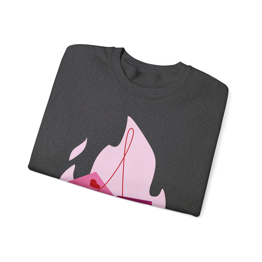 Moonlit Roses Crewneck Sweatshirt — Mystic Night Cat Floral Design