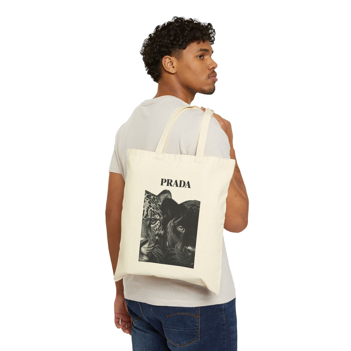 Polo Player Cotton Tote Bag — U.S. Polo Assn. Vintage Logo Canvas Shopper