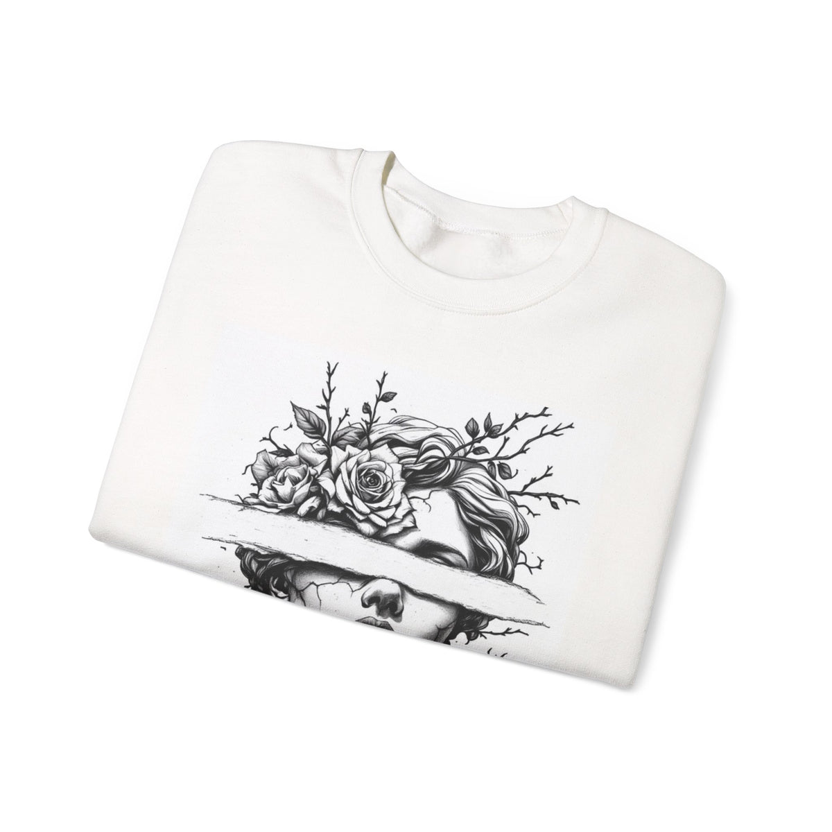 Bohemian Moon Goddess Sweatshirt — Floral Butterfly Back-View Graphic