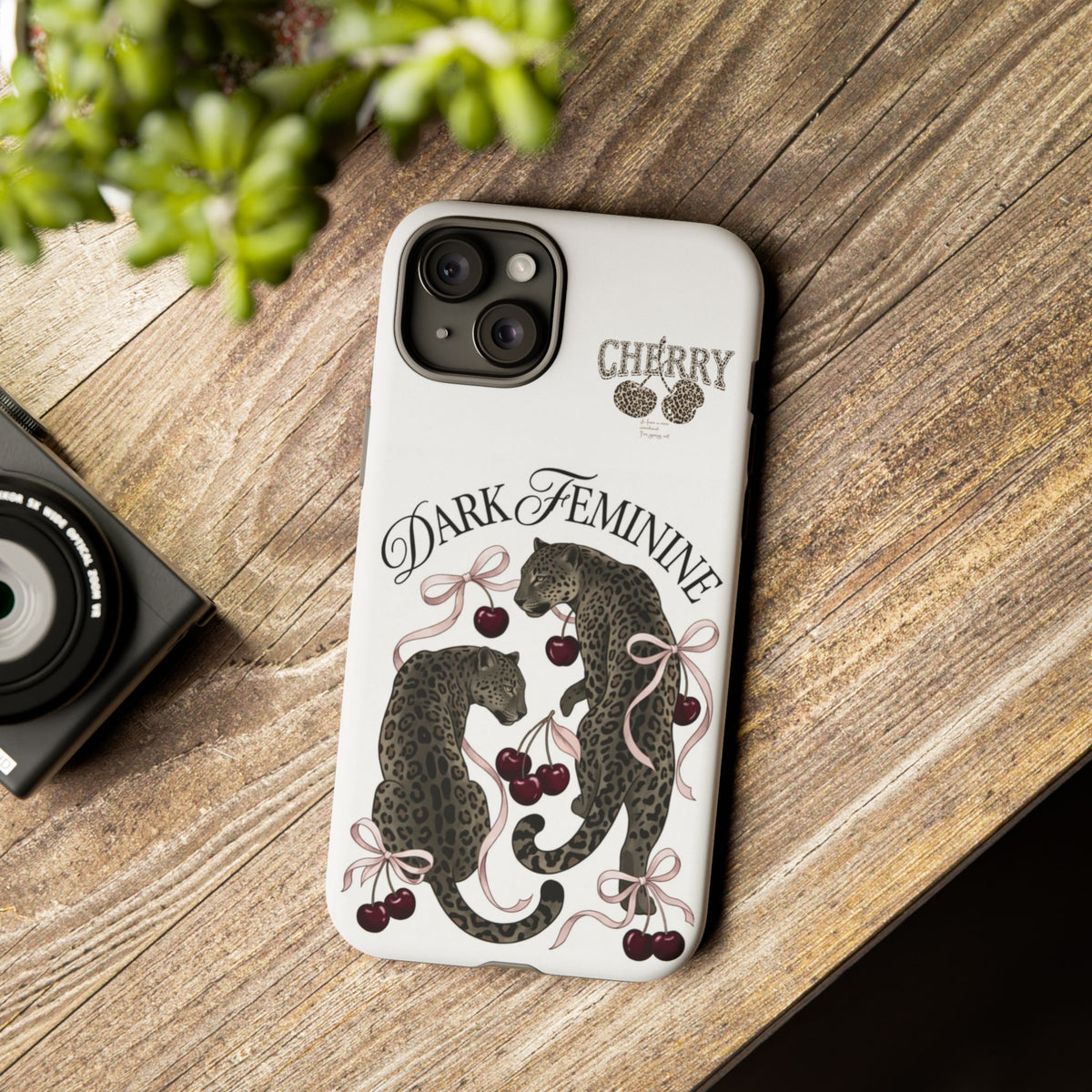 Dark Feminine Cherry Leopard Phone Case