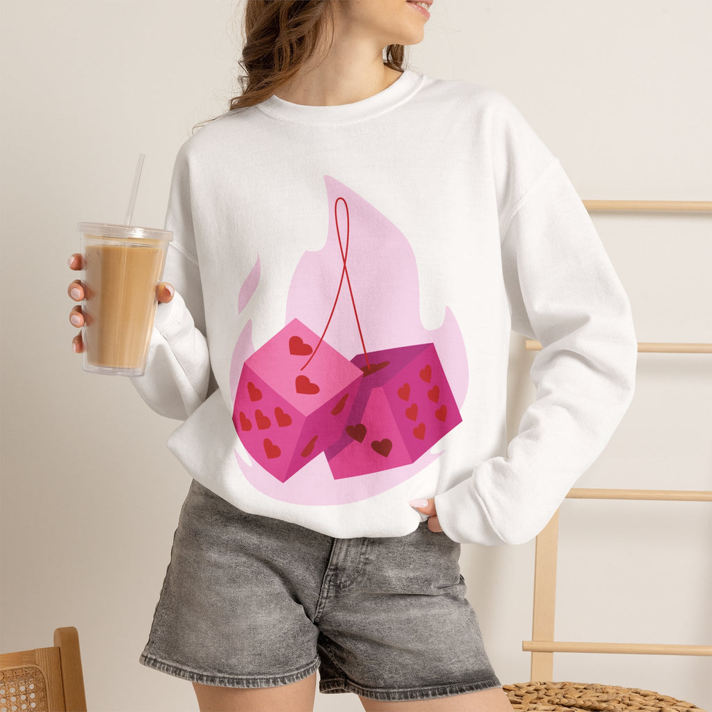 Moonlit Roses Crewneck Sweatshirt — Mystic Night Cat Floral Design